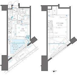 ZOOM新宿御苑前 1LDKの間取図画像