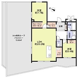THE TAKASUNA KULTURCE 2LDKの間取図画像