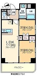 RiverPark門前仲町 2LDKの間取図画像