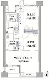 アビティ目黒 3階2LDKの間取り