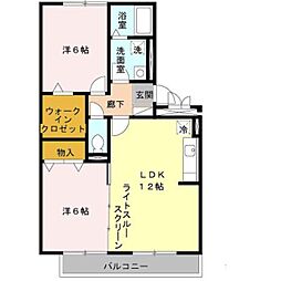 フラワーメゾンB 2LDKの間取図画像