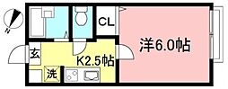 グランドール千歳烏山 1Kの間取図画像