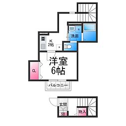 プチメゾン鳳 1Kの間取図画像
