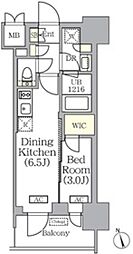 PRIMEGARDEN銀座八丁堀 1DKの間取図画像