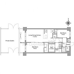 コンフォリア・リヴ永福町 2LDKの間取図画像