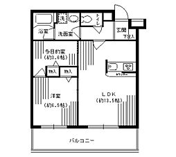 ルミエール妙蓮寺2 1LDKの間取図画像