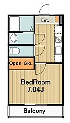 カインドネス矢部 1Kの間取図画像