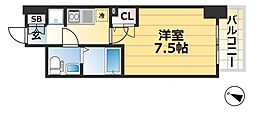 セレニテ三宮 1Kの間取図画像