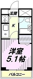 ジョイフル日野 1Kの間取図画像