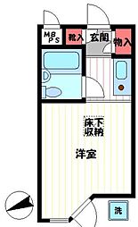 ヒミコ・コート上北沢 ワンルームの間取図画像