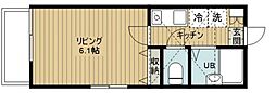 ヴィレッジワン 1Kの間取図画像