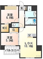 ティマー・レジデンシィ塚口 2LDKの間取図画像