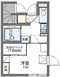 レオパレスフルール 1Kの間取図画像