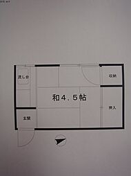 吾道荘 2階ワンルームの間取り