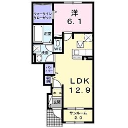 カーサ・フォンターナ 1LDKの間取図画像