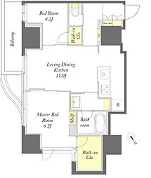 プライムメゾン 2LDKの間取図画像