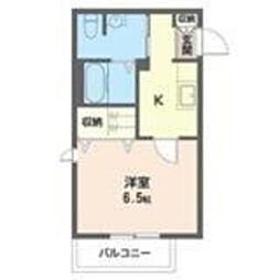 サンクレール茜 1Kの間取図画像