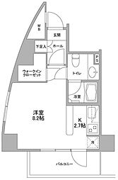 コンフォリア東中野DEUX 1Kの間取図画像