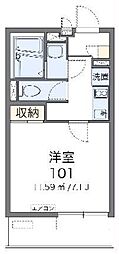 レオパレスCLEINOルメルシェ 1Kの間取図画像