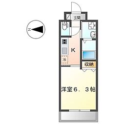 PEACE 1Kの間取図画像