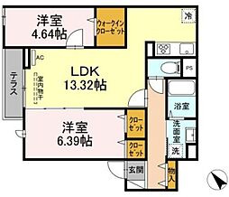 セレスティア西台B 2LDKの間取図画像