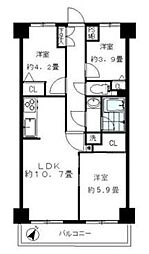 HARU菊名1 3LDKの間取図画像