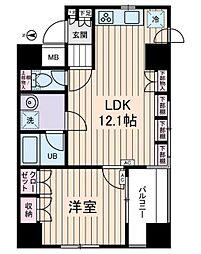 アムス馬喰町 1LDKの間取図画像