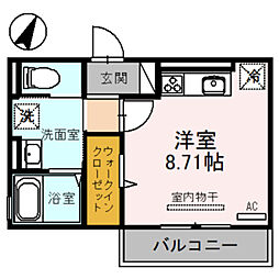 D-roomクロス ワンルームの間取図画像