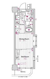 ガーラ・グランディ調布 1DKの間取図画像