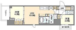 クレストコート東中野 2LDKの間取図画像