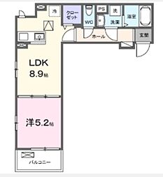 グラース(中新田4)0 1LDKの間取図画像