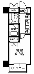 レジディア月島3 1Kの間取図画像