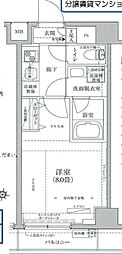 ティモーネグランデ目黒サウス 1Kの間取図画像