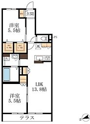 メゾンドパルク 2LDKの間取図画像