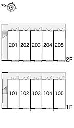 レオパレスメルベーユ タカノ 2階1Kの間取り