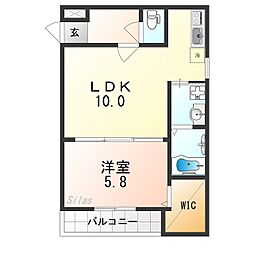 サンパレス りんくう 1LDKの間取図画像