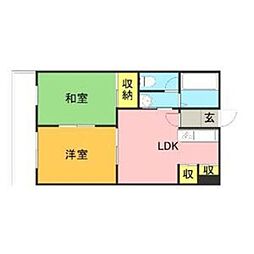 メゾン・ド・メナージュ 2DKの間取図画像