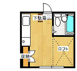 高尾シティーコーポ ワンルームの間取図画像