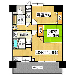 フェニックス堺東 2LDKの間取図画像