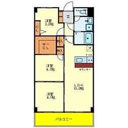 メゾンAメッツ 3LDKの間取図画像