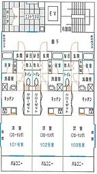 八千代レジデンス新都心 1Kの間取図画像