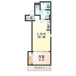エフスタイル此花 1LDKの間取図画像