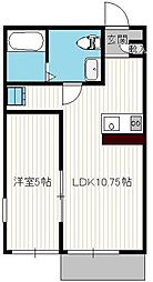 コンフォートシティ 1LDKの間取図画像