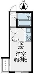 レオパレス赤羽台 ワンルームの間取図画像