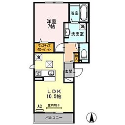 グランシャリオA 1LDKの間取図画像