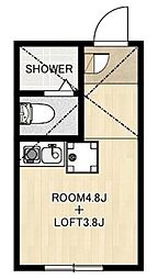 ヒルズTor ワンルームの間取図画像