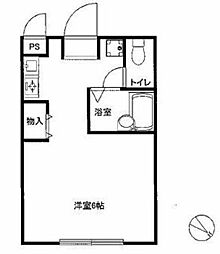 グランエスト幡ヶ谷 ワンルームの間取図画像