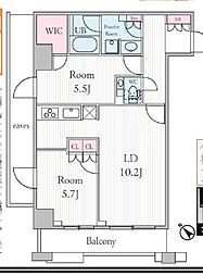 アーバンパークグラン代官山 2LDKの間取図画像