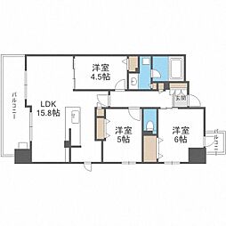 PRESSANCELOGER呉服町 3LDKの間取図画像