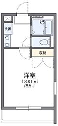 レオパレスフォンティーヌ2 1Kの間取図画像